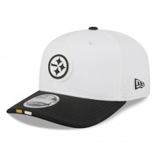Бейсболка Pittsburgh Steelers New Era White/Black 2025 NFL Training Camp 9SEVENTY