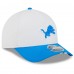 Бейсболка Detroit Lions New Era White/Blue 2025 NFL Training Camp A-Frame 9FORTY