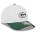 Бейсболка Green Bay Packers New Era White/Green 2025 NFL Training Camp A-Frame 9FORTY