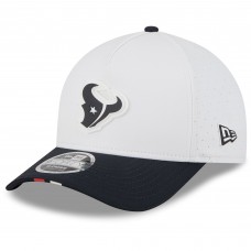 Бейсболка Houston Texans New Era White/Navy 2025 NFL Training Camp A-Frame 9FORTY