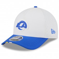 Бейсболка Los Angeles Rams New Era 2025 NFL Training Camp A-Frame 9FORTY - White/Royal