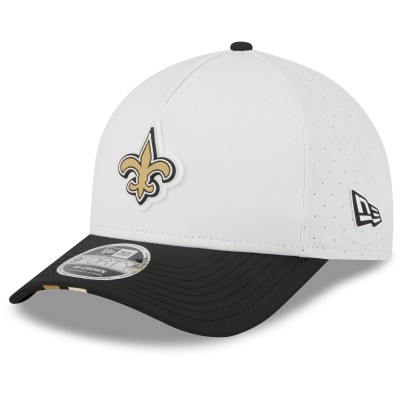 Бейсболка New Orleans Saints New Era White/Black 2025 NFL Training Camp A-Frame 9FORTY