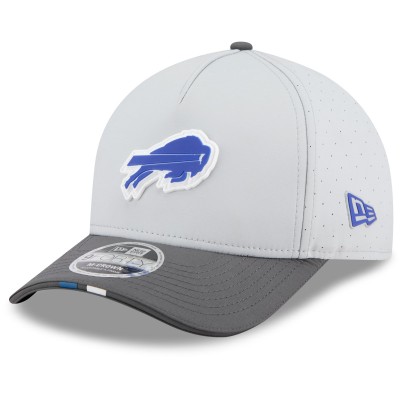Бейсболка Buffalo Bills New Era Gray/Graphite 2025 NFL Training Camp A-Frame 9FORTY