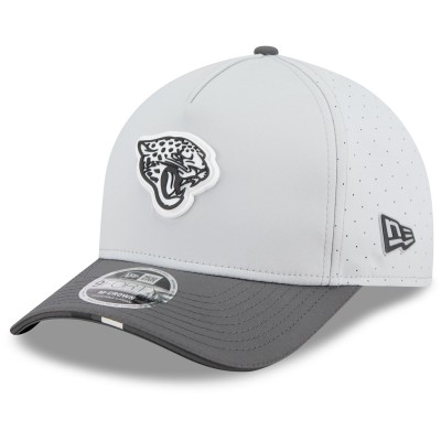 Бейсболка Jacksonville Jaguars New Era Gray/Graphite 2025 NFL Training Camp A-Frame 9FORTY