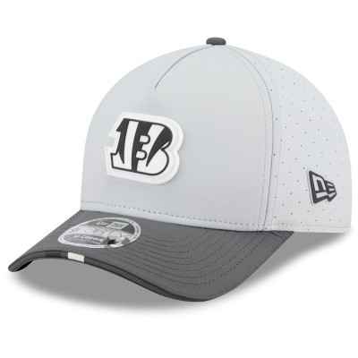Бейсболка Cincinnati Bengals New Era Gray/Graphite 2025 NFL Training Camp A-Frame 9FORTY