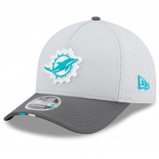 Бейсболка Miami Dolphins New Era Gray/Graphite 2025 NFL Training Camp A-Frame 9FORTY