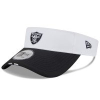 Las Vegas Raiders New Era White/Black 2025 NFL Training Camp Adjustable Visor