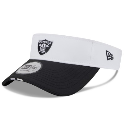 Las Vegas Raiders New Era White/Black 2025 NFL Training Camp Adjustable Visor