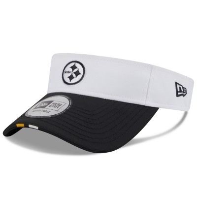 Pittsburgh Steelers New Era White/Black 2025 NFL Training Camp Adjustable Visor