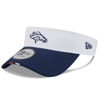Denver Broncos New Era White/Navy 2025 NFL Training Camp Adjustable Visor