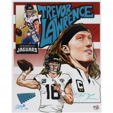 Trevor Lawrence Jacksonville Jaguars Autographed Fanatics Authentic 16 x 20 Photo Print - Art by Brian Kong - Limited Edition of 50