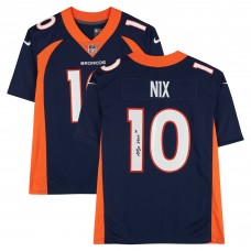 Игровая джерси Bo Nix Denver Broncos Autographed Fanatics Authentic Navy Nike Limited
