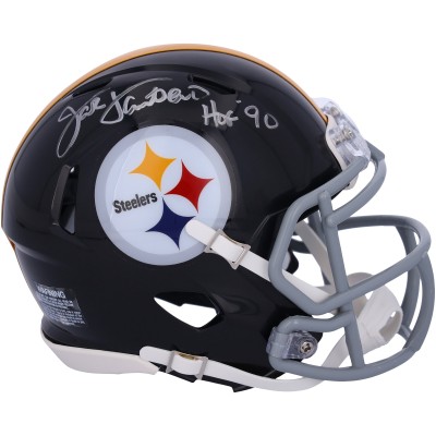 Jack Lambert Pittsburgh Steelers Autographed Fanatics Authentic Riddell 1963-1976 Throwback Speed Mini Helmet with HOF 90 Inscription