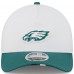 Подростковая Philadelphia Eagles New Era White/Midnight Green 2025 NFL Training Camp A-Frame 9FORTY Adjustable Hat