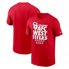 Футболка Kansas City Chiefs Nike Nine-Straight AFC West Division Champions Our Time Is Now - Red