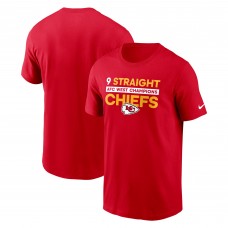 Футболка Kansas City Chiefs Nike Nine-Straight AFC West Division Champions - Red