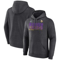 Minnesota Vikings Fanatics 2024 NFL Playoffs Pullover Hoodie - Heather Charcoal