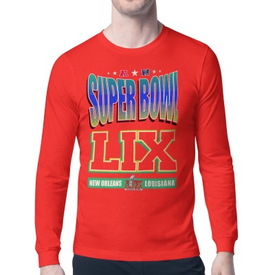 Футболка с длинным рукавом Super Bowl LIX Starter Super Bowl Graphic - Red