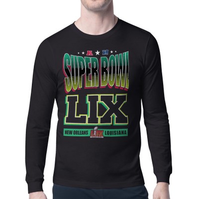 Футболка с длинным рукавом Super Bowl LIX Starter Super Bowl Graphic - Black
