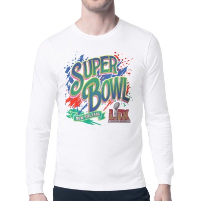 Футболка с длинным рукавом Super Bowl LIX Starter Super Bowl Graphic - White