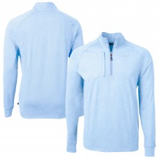 New Orleans Saints Cutter & Buck Powder Blue Raglan Adapt Eco Knit Heather Quarter-Zip Top