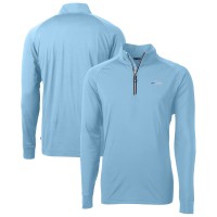 Seattle Seahawks Cutter & Buck Powder Blue Raglan Adapt Eco Knit Stretch Recycled Quarter-Zip Top