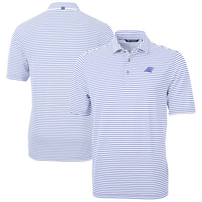 Поло Carolina Panthers Cutter & Buck Purple Virtue Eco Pique Stripe Recycled