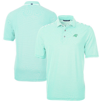 Поло Carolina Panthers Cutter & Buck Green Virtue Eco Pique Stripe Recycled