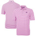 Поло Carolina Panthers Cutter & Buck Pink Virtue Eco Pique Stripe Recycled Поло Carolina Panthers Cutter & Buck Pink Virtue Eco Pique Stripe Recycled