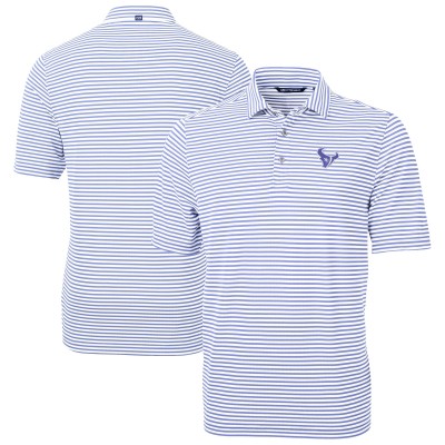 Houston Texans Cutter & Buck Purple Virtue Eco Pique Stripe Recycled Polo
