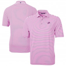 Detroit Lions Cutter & Buck Pink Virtue Eco Pique Stripe Recycled Polo