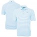 Los Angeles Chargers Cutter & Buck Powder Blue Virtue Eco Pique Stripe Recycled Polo Los Angeles Chargers Cutter & Buck Powder Blue Virtue Eco Pique Stripe Recycled Polo