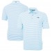 New England Patriots Cutter & Buck Powder Blue Virtue Eco Pique Stripe Recycled Polo