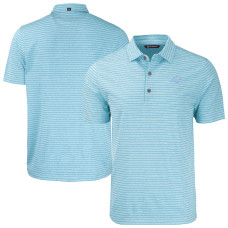 Поло Carolina Panthers Cutter & Buck Mint Forge Eco Heathered Stripe Stretch Recycled
