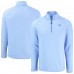 New England Patriots Cutter & Buck Powder Blue Peshastin Eco Fleece Recycled Raglan Quarter-Zip Top