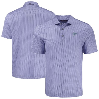 Atlanta Falcons Cutter & Buck Purple Pike Eco Shadow Check Print Recycled Polo