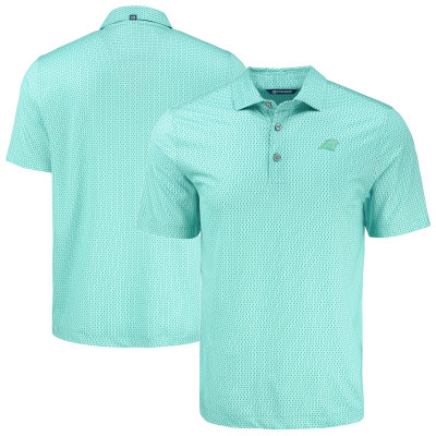Поло Carolina Panthers Cutter & Buck Green Pike Eco Shadow Check Print Recycled