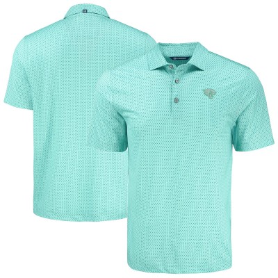 Jacksonville Jaguars Cutter & Buck Green Pike Eco Shadow Check Print Recycled Polo