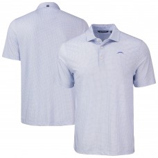 Los Angeles Chargers Cutter & Buck Purple Pike Eco Diamond Dot Print Recycled Polo