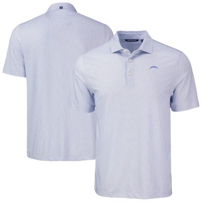 Los Angeles Chargers Cutter & Buck Purple Pike Eco Diamond Dot Print Recycled Polo