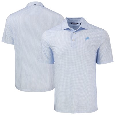 Detroit Lions Cutter & Buck Powder Blue Pike Eco Diamond Dot Print Recycled Polo