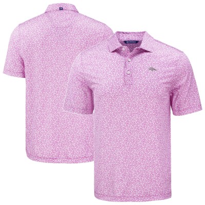 Denver Broncos Cutter & Buck Pink Pike Eco Flora Print Recycled Polo