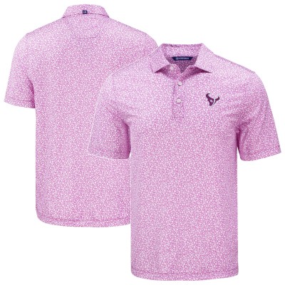 Houston Texans Cutter & Buck Pink Pike Eco Flora Print Recycled Polo