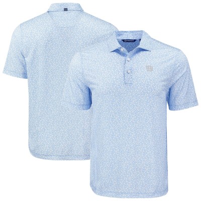 New York Giants Cutter & Buck Powder Blue Pike Eco Flora Print Recycled Polo