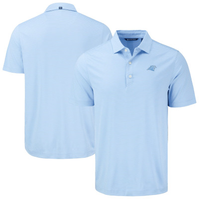 Поло Carolina Panthers Cutter & Buck Powder Blue Forge Eco Fine Line Stripe Stretch Recycled