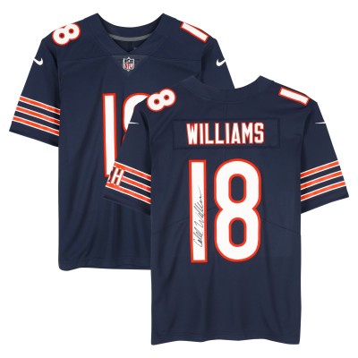 Игровая джерси Caleb Williams Chicago Bears Autographed Fanatics Authentic Navy Nike Limited
