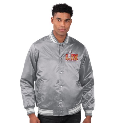 Куртка на кнопках Super Bowl LIX Starter Satin Varsity - Gray