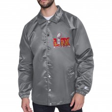 Куртка на кнопках Super Bowl LIX Starter Coaches Satin Varsity - Gray