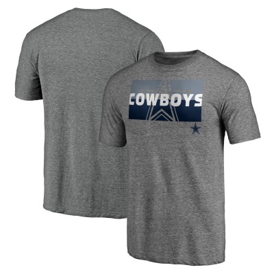 Футболка Dallas Cowboys Heather Gray Square Off Tri-Blend