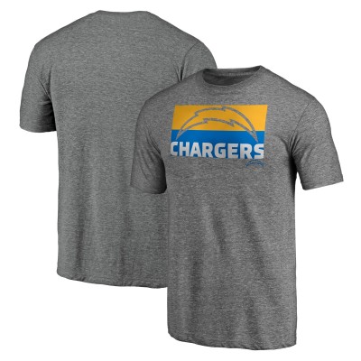 Los Angeles Chargers Heather Gray Square Off Tri-Blend T-Shirt